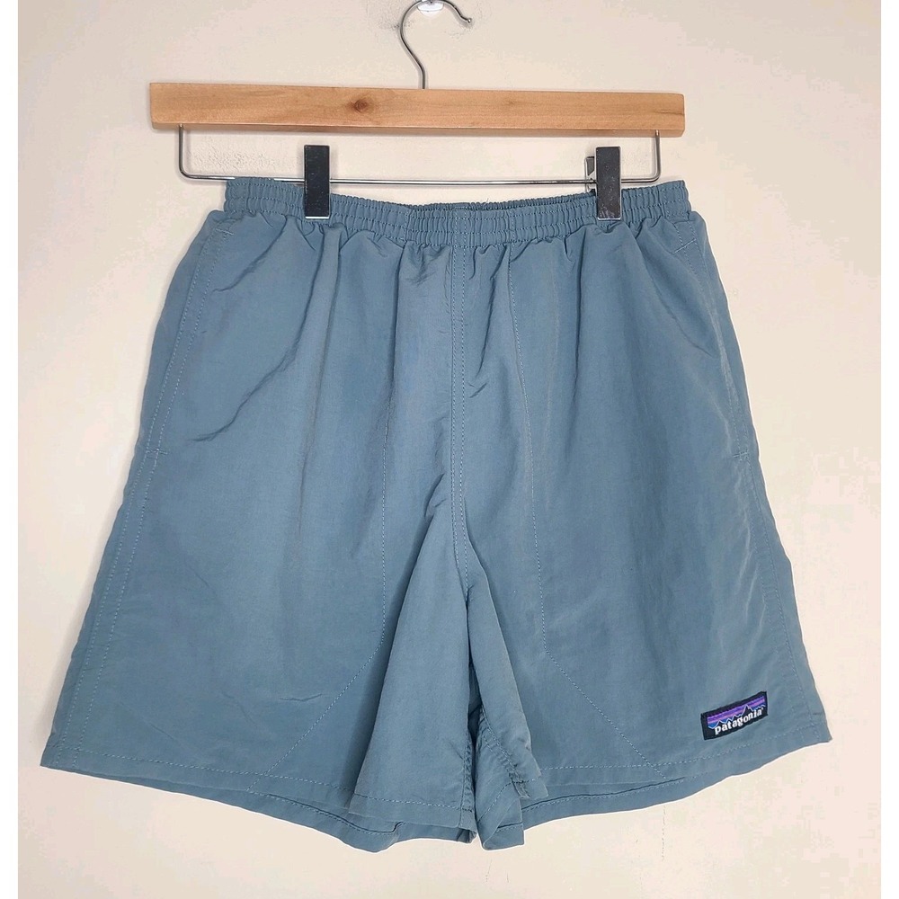 Patagonia Baggies Shorts‎ Men's S Blue Green Hiking Lined Swim Trunks 4" Inseam